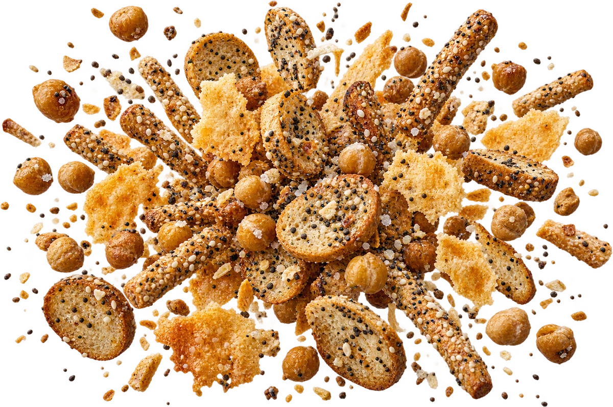 Bagel Order: Everything Bagel Chips, Sesame Sticks, Parmesan Crisps, Sea Salt Chickpeas