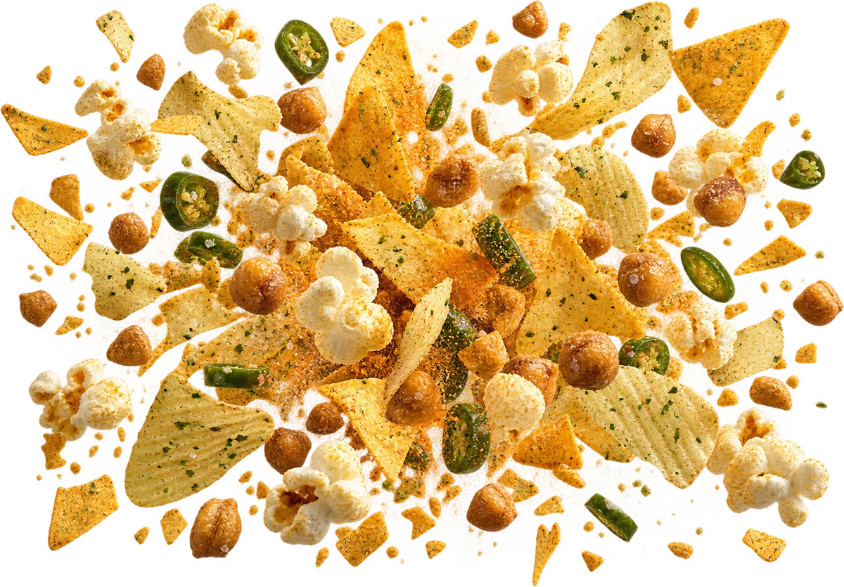 Nacho Average: Cool Ranch Doritos, Jalapeño Kettle Crumble, White Cheddar Popcorn, Sea Salt Chickpeas