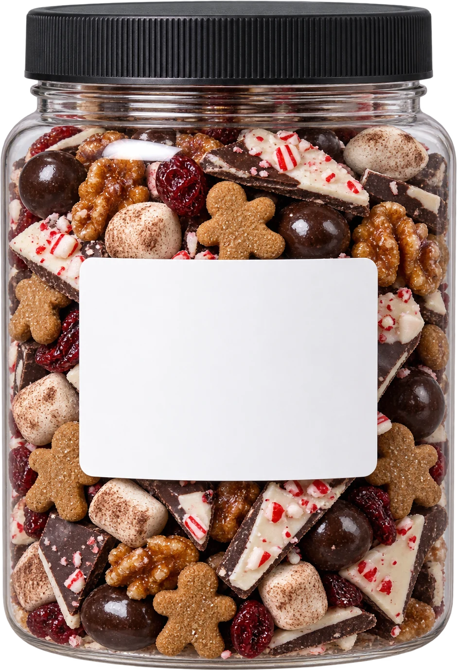 A jar of the Stocking Stuffer mix