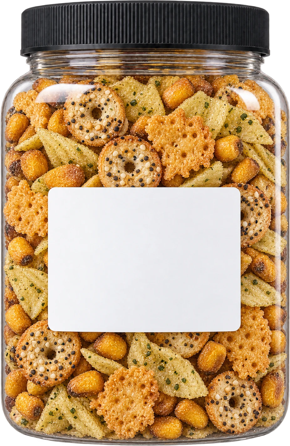 A 25 oz jar of After Hours, a no-added-sugar snack mix, with a sticker reading After Hours